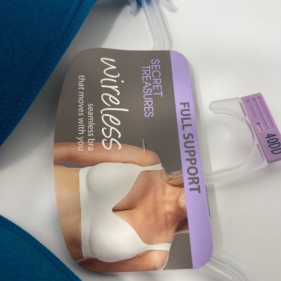 40DD Blue Wireless Seamless Full Support Bra - Picture 6 of 14